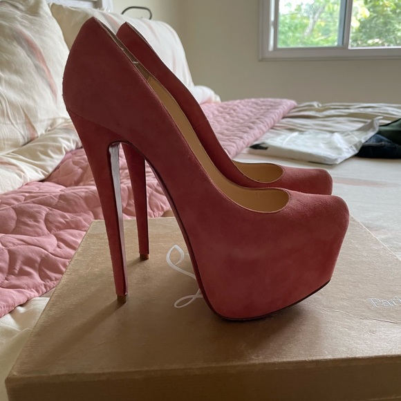 Christian Louboutin Shoes - Christian Louboutin Red Highness 160 Veau Velours Suede Heels Pumps